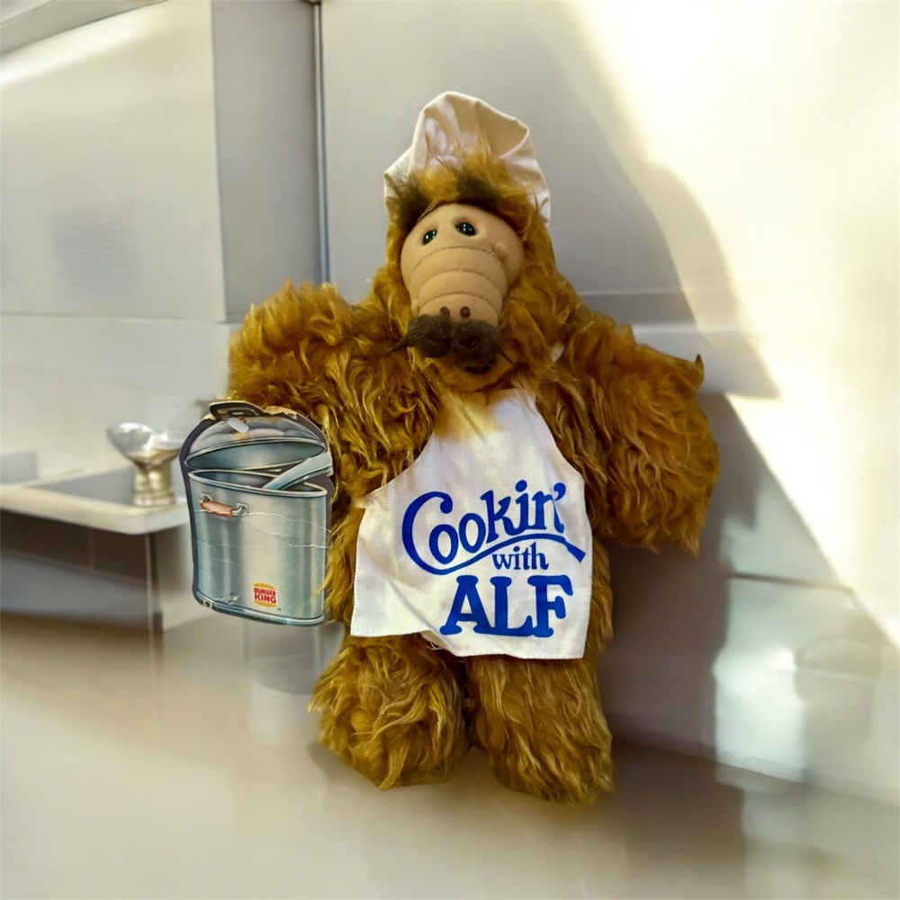 🔥Vintage 1988 Cookin With Alf Burger King Hand Puppet Plush WITH ORIGINAL TAG🔥